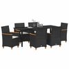 vidaXL Set da Pranzo per Giardino 7 pcs Nero polyrattan