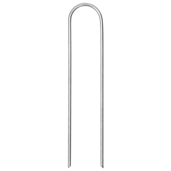 vidaXL Picchetti da Terra a Forma di U 50 pz 15x3,5 cm Acciaio Zincato