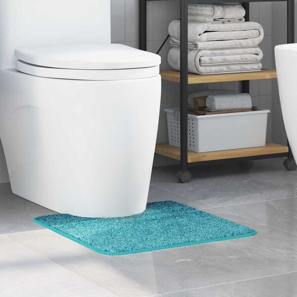 vidaXL Tappeto Antiscivolo per Bagno con Taglio per Toilette Turchese