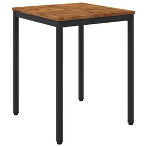 vidaXL Tavolo da cena da giardino Naturale e Nero 60 x 60,5 x 75 cm