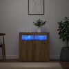 vidaXL Credenza con Luci LED Artigianale 80x35x75 cm in Truciolato