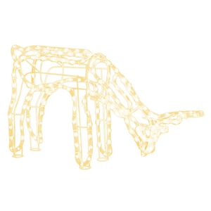 vidaXL Figura Natalizia Renna Bianco Caldo 73x31x45 cm