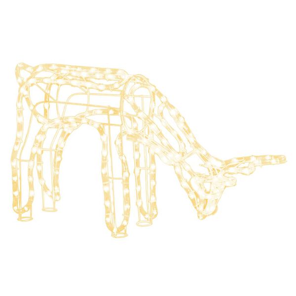 vidaXL Figura Natalizia Renna Bianco Caldo 73x31x45 cm