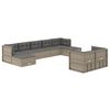 vidaXL Set Divani da Giardino 9 pz con Cuscini in Polyrattan Grigio