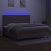 vidaXL Letto a Molle Materasso e LED tortora 200x200cm in Tessuto