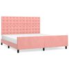vidaXL Giroletto con Testiera Rosa 180x200 cm in Velluto