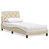 vidaXL Letto con Materasso Crema 90x200 cm in Tessuto