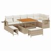 vidaXL Set Divano da Giardino 11 pz Beige e Crema polyrattan