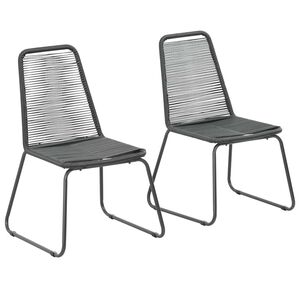 vidaXL Sedie da Giardino 2 pz in Polyrattan Nero