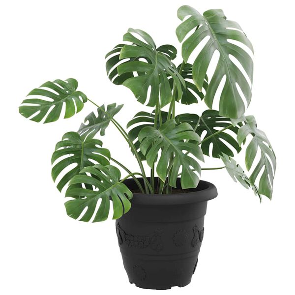 vidaXL Vaso Rotondo per Fiori 24 pcs Nero &Oslash; 26 x 21.5 cm Plastica