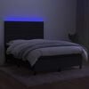 vidaXL Letto a Molle con Materasso e LED Nero 140x200 cm in Tessuto