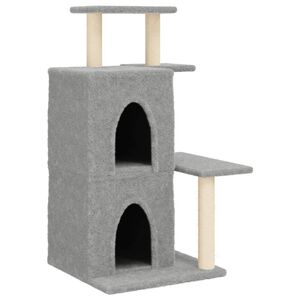 vidaXL Albero per Gatti con Tiragraffi in Sisal Grigio Chiaro 97 cm