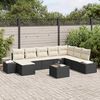 vidaXL Set Divano da Giardino 8 pcs Nero e Crema polyrattan