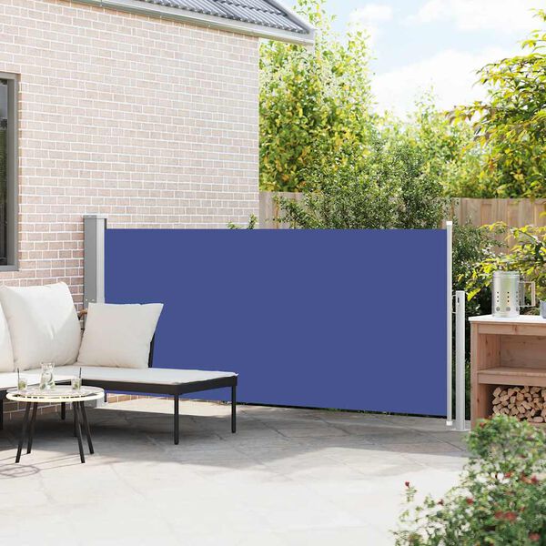 vidaXL Tenda da Sole Laterale Retrattile 140 x 300 cm Blu