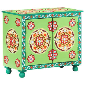 vidaXL Credenza Dipinta a Mano Multicolore 70x35x60 cm Legno di Mango