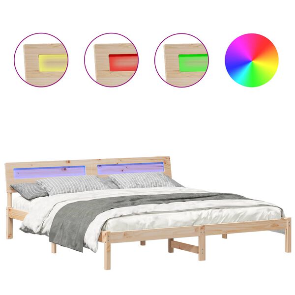 vidaXL Struttura del letto Marrone 200 x 200 cm Pino massello