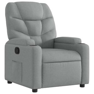 vidaXL Poltrona Reclinabile in Tessuto Grigio Chiaro