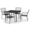 vidaXL Set da Pranzo da Giardino 5 pz in Acciaio Antracite