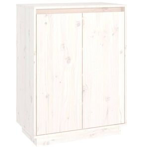 vidaXL Scarpiera Bianca 60x35x80 cm in Legno Massello di Pino