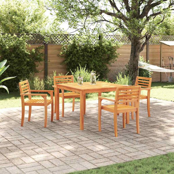 vidaXL Set da Pranzo per Giardino 5 pcs Marrone
