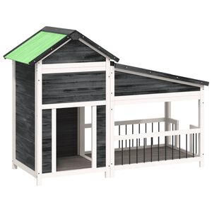 vidaXL Cuccia per Cani Grigia 143x60,5x109cm in Legno Massello di Pino