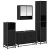 vidaXL Set di mobili per il bagno 4 pz Rovere Nero