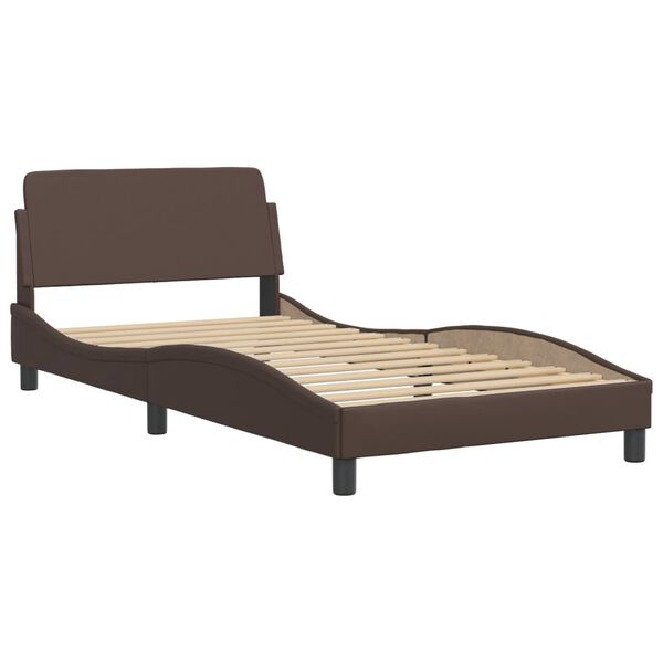vidaXL Letto con Materasso Dover Marrone 100x200cm in Similpelle