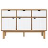 vidaXL Credenza OTTA Marrone e Bianco 114x43x73,5 cm in Legno di Pino