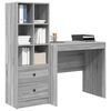 vidaXL Scrivania con cassetto 2 pcs Grigio Sonoma