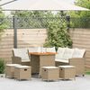 vidaXL Set Divano da Giardino 6 pz con Cuscini a L Beige in Polyrattan
