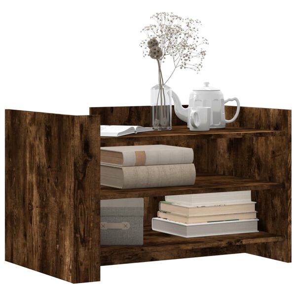 vidaXL Tavolino da Salotto Rovere Fumo 80x50x50cm in Legno Multistrato