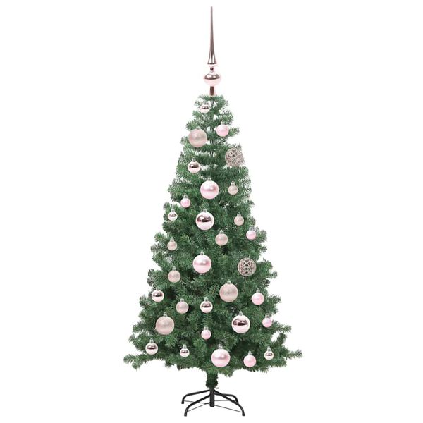 vidaXL Albero di Natale con 150 LED con supporto Verde 120 cm PVC