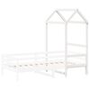 vidaXL Tetto Letto Bambini Bianco 118x70x176,5 cm Legno Massello Pino