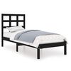 vidaXL Giroletto Nero in Legno Massello 90x200 cm