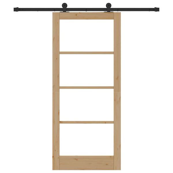 vidaXL Porta scorrevole ORKDAL Naturale e Nero 86 x 198,5 cm