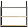 vidaXL Scaffale Parete 3Ripiani Rovere Sonoma 80x21x78,5cm Multistrato