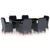 vidaXL Set Pranzo da Giardino 7 pz con Cuscini Polyrattan Grigio Scuro