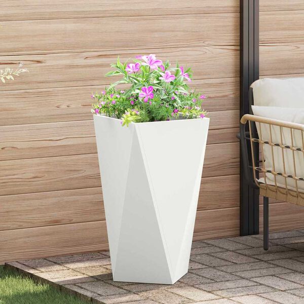 vidaXL Fioriera 2 pcs Bianco 40 x 40 x 75 cm Acciaio