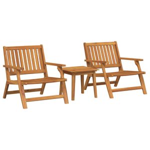 vidaXL Sedia da Giardino 3 pcs Marrone Legno di Acacia Massello