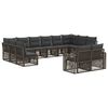 vidaXL Set Divano da Giardino 12 pz 12-Posti Grigio e Grigio Scuro