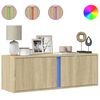 vidaXL Mobile TV a Parete con Luci LED Rovere Sonoma 100x31x35 cm