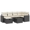 vidaXL Set Divani da Giardino con Cuscini 7pz Nero Polyrattan