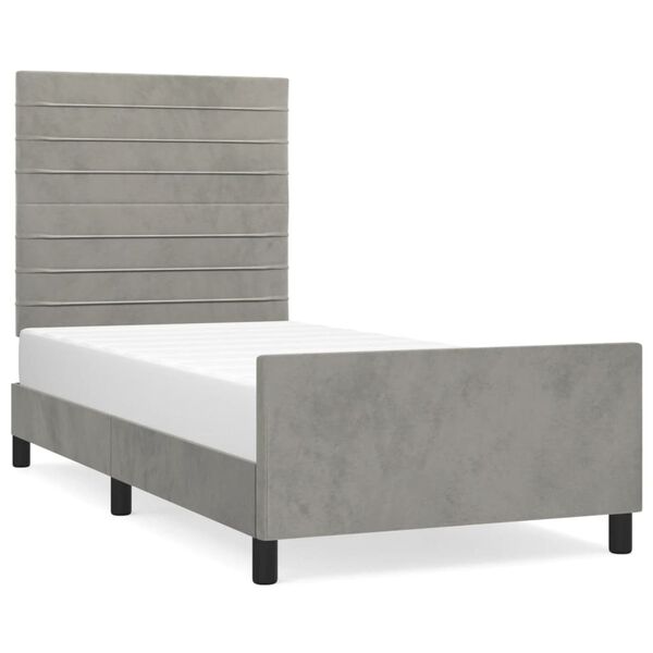 vidaXL Giroletto senza Materasso Grigio Chiaro 80x200 cm Velluto