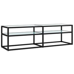 vidaXL Mobile Porta TV Marmo Bianco 140x40x40,5 cm in Vetro Temperato