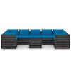 vidaXL Set Salotto Giardino con Cuscini 10 pz Legno Impregnato Grigio