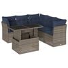 vidaXL Set Divani da Giardino 6 pz con Cuscini Grigio in Polyrattan