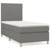 vidaXL Giroletto a Molle con Materasso Grigio Scuro 90x190 cm Tessuto