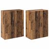 vidaXL Mobiletto a muro 2 pcs Legno vecchio 69,5 x 34 x 90 cm