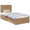 vidaXL Struttura del letto con cassetto Rovere artigianale 90 x 200 cm
