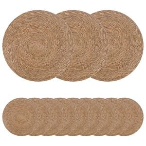 vidaXL Tovagliette in erba di mare 12 pz Naturale 100% Erba marina